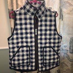 Blue and white navy checkered J. Crew vest